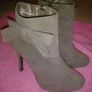 Ankle Heel Gray Boots